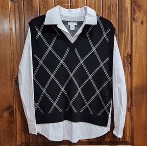 🆕️ H Halston Sweater Vest 2fer